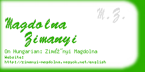 magdolna zimanyi business card